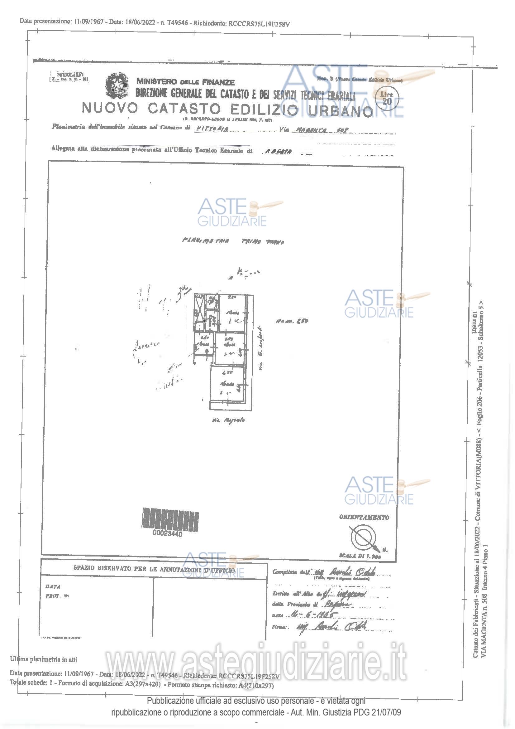 Planimetria del bene