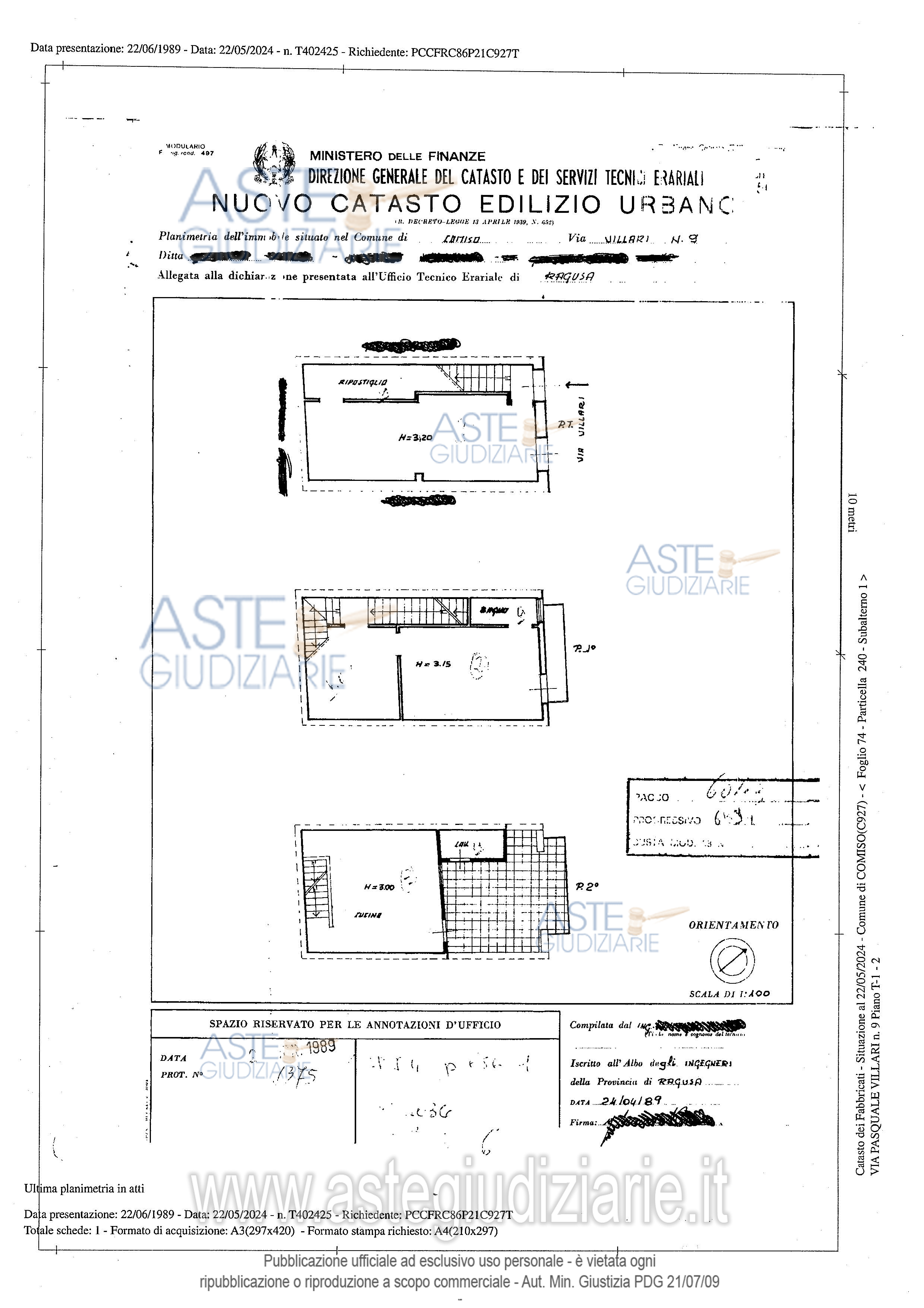 Planimetria del bene
