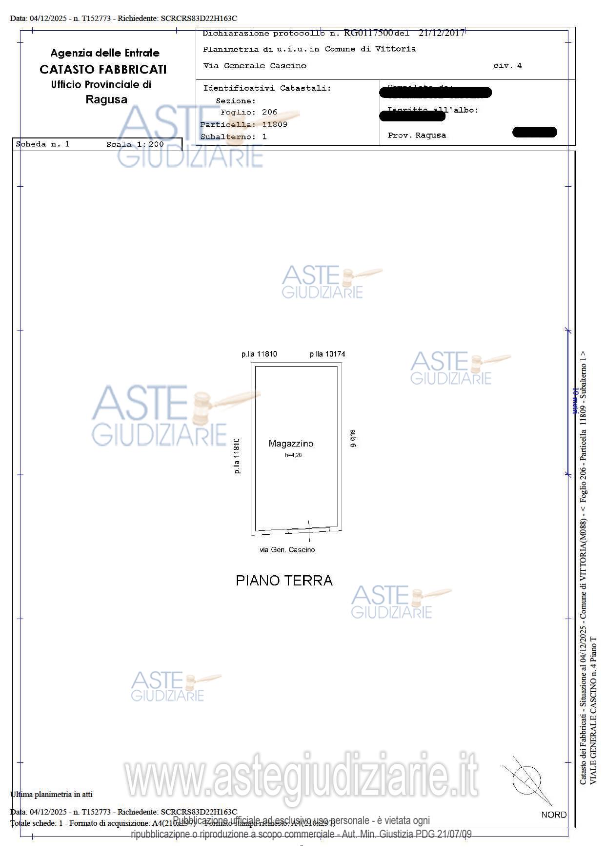 Planimetria del bene