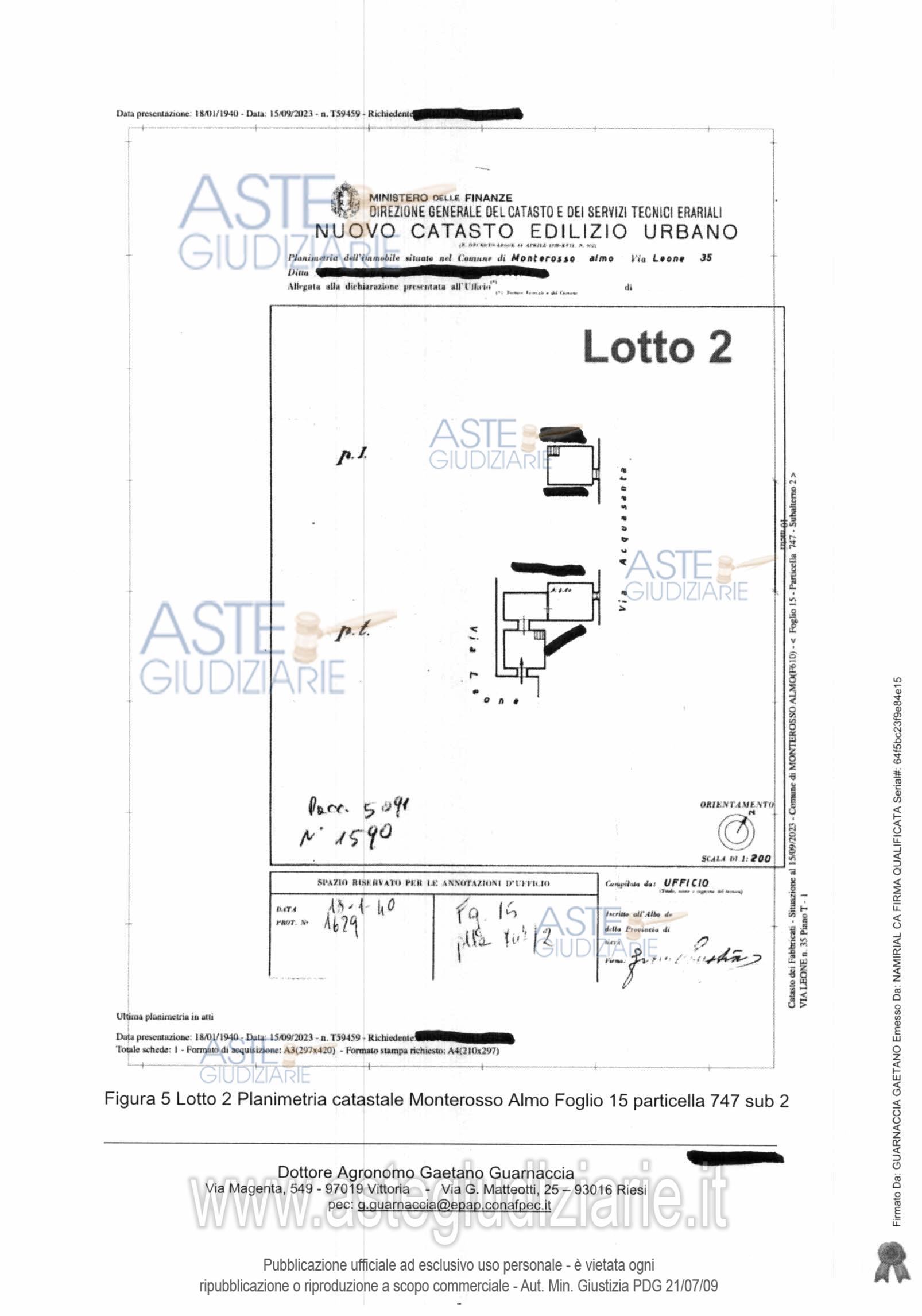 Planimetria del bene