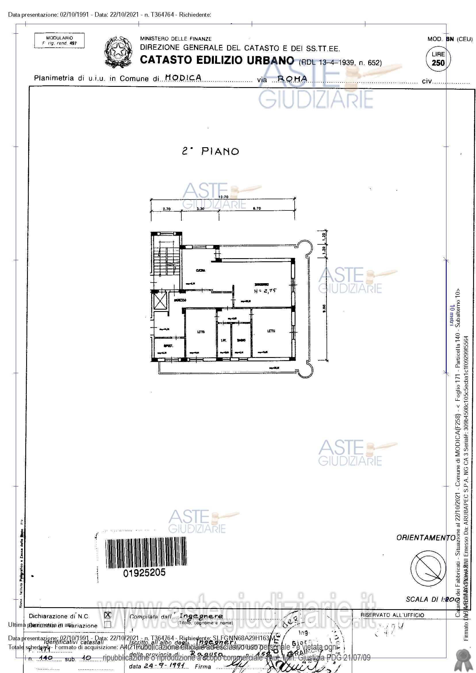 Planimetria del bene