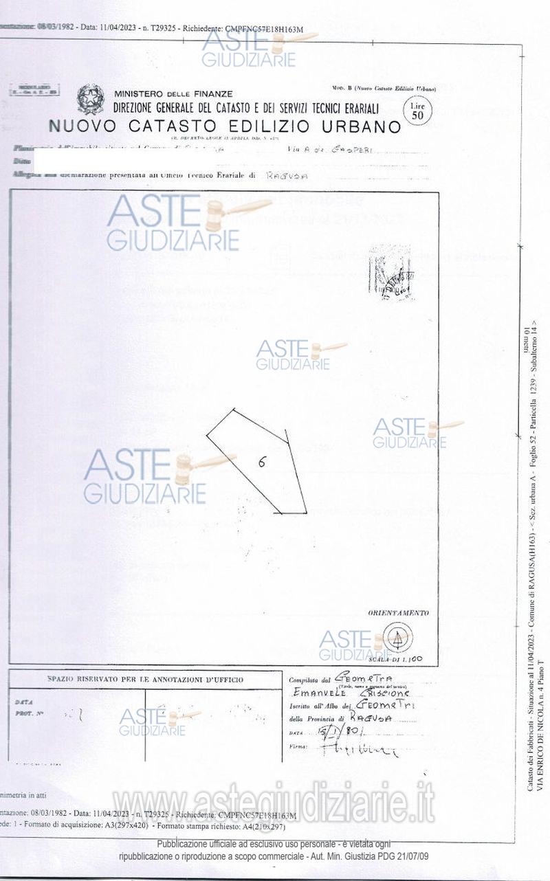 Planimetria del bene