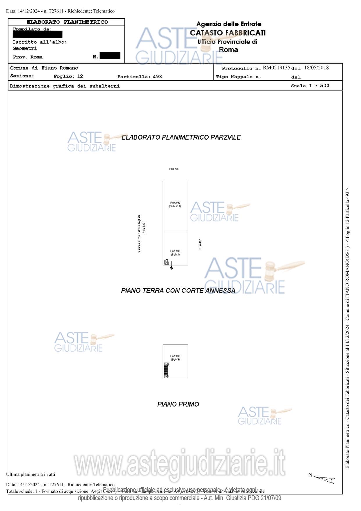 Planimetria del bene
