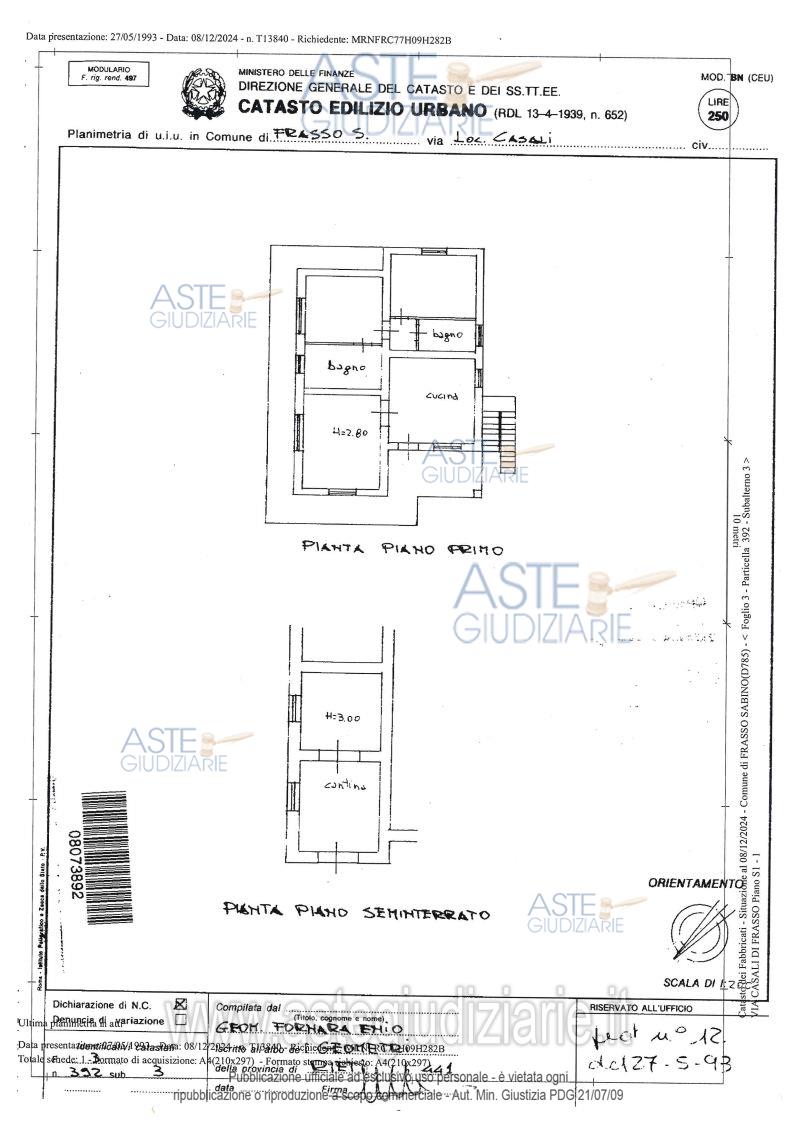 Planimetria del bene