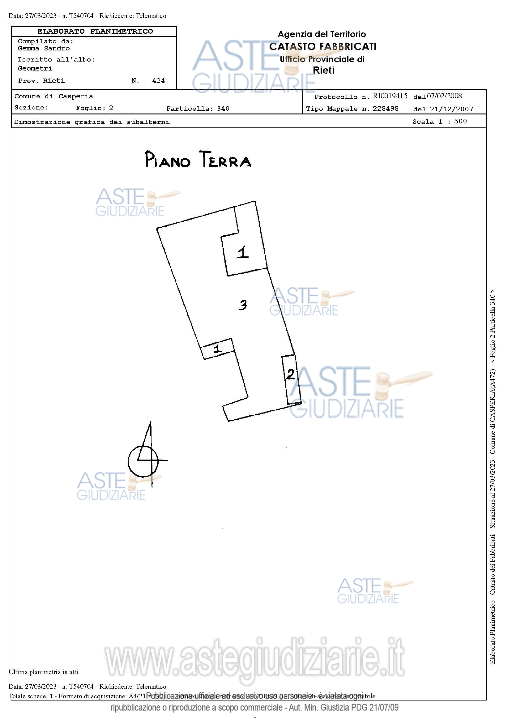 Planimetria del bene