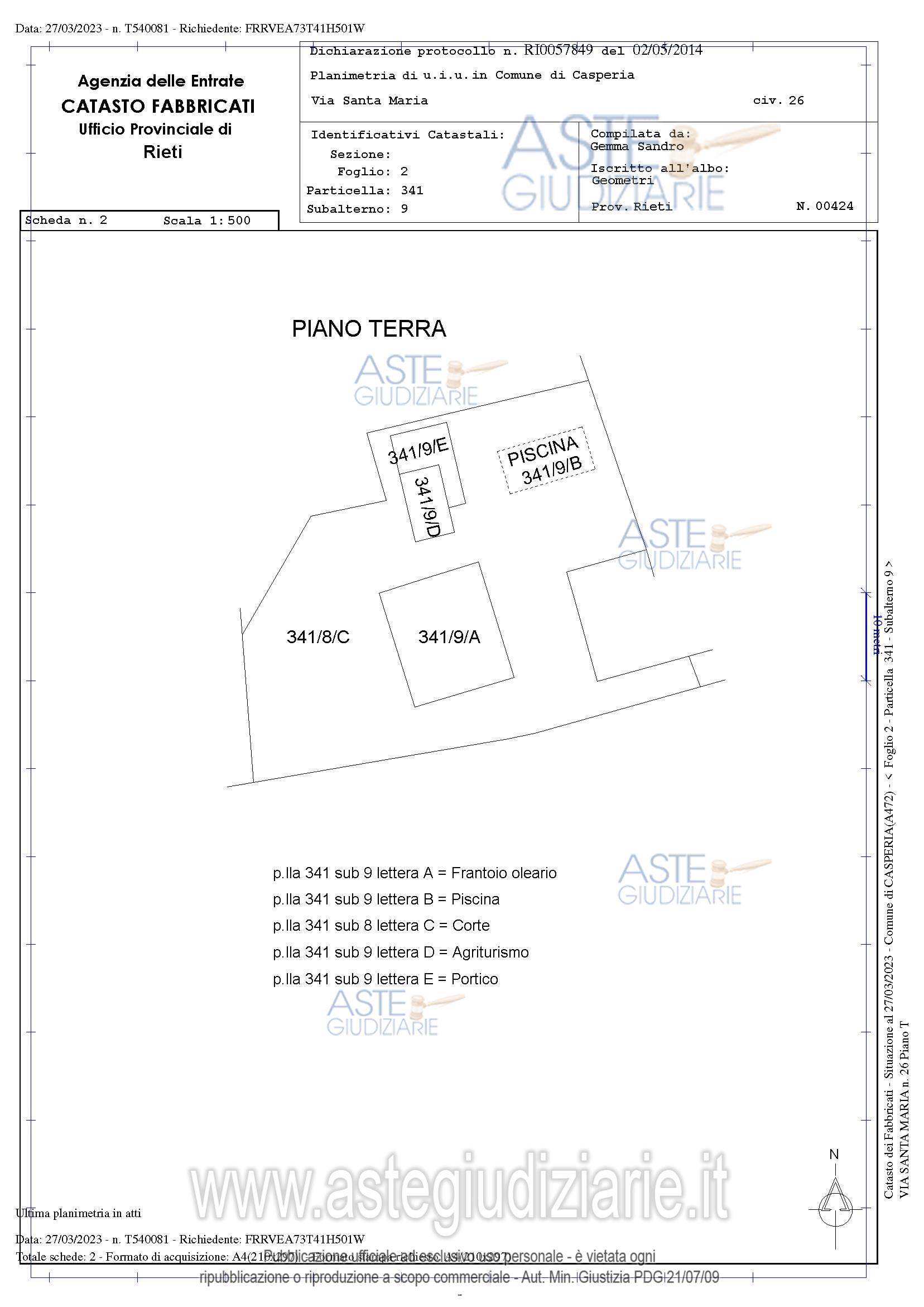 Planimetria del bene