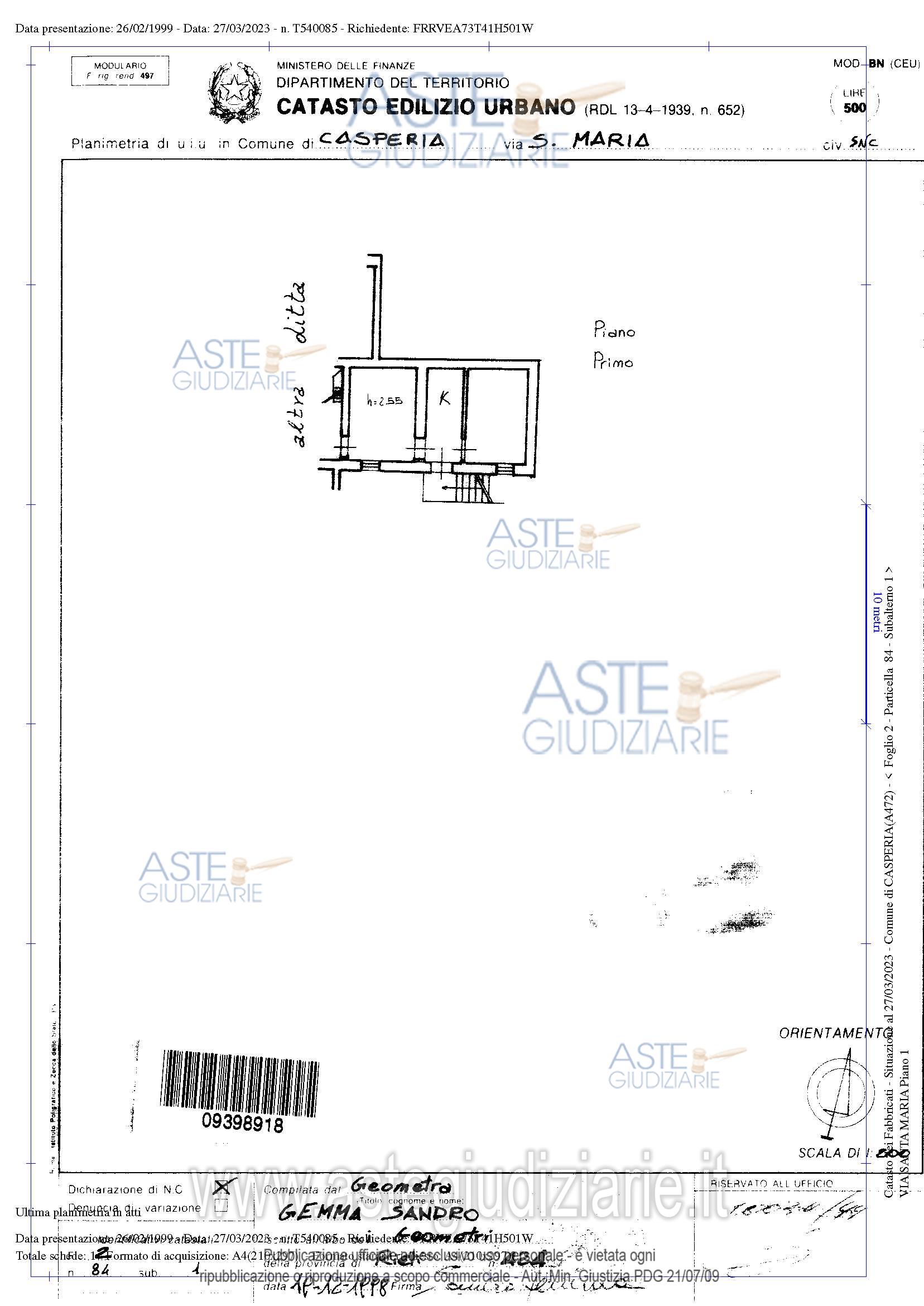Planimetria del bene