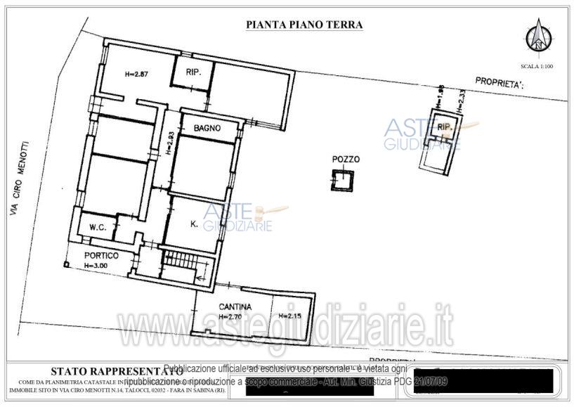 Planimetria del bene