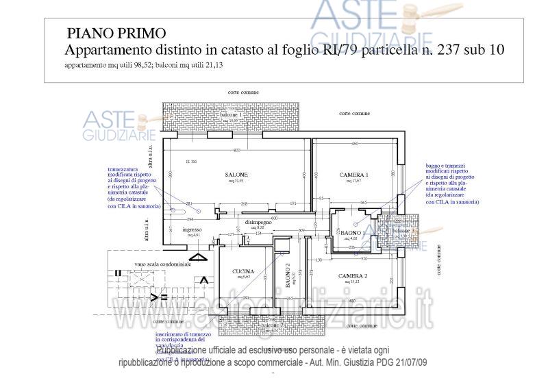 Planimetria del bene