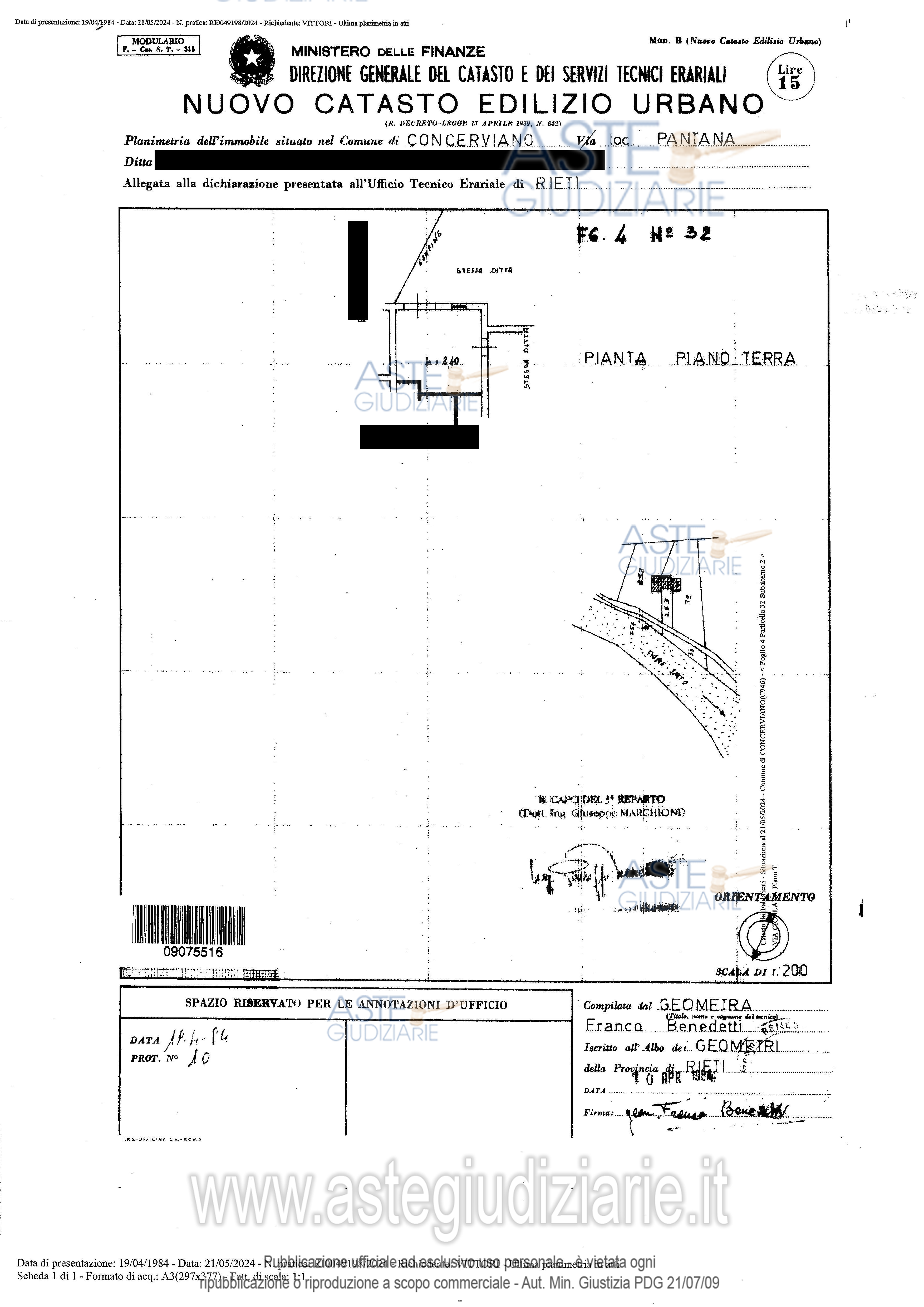 Planimetria del bene