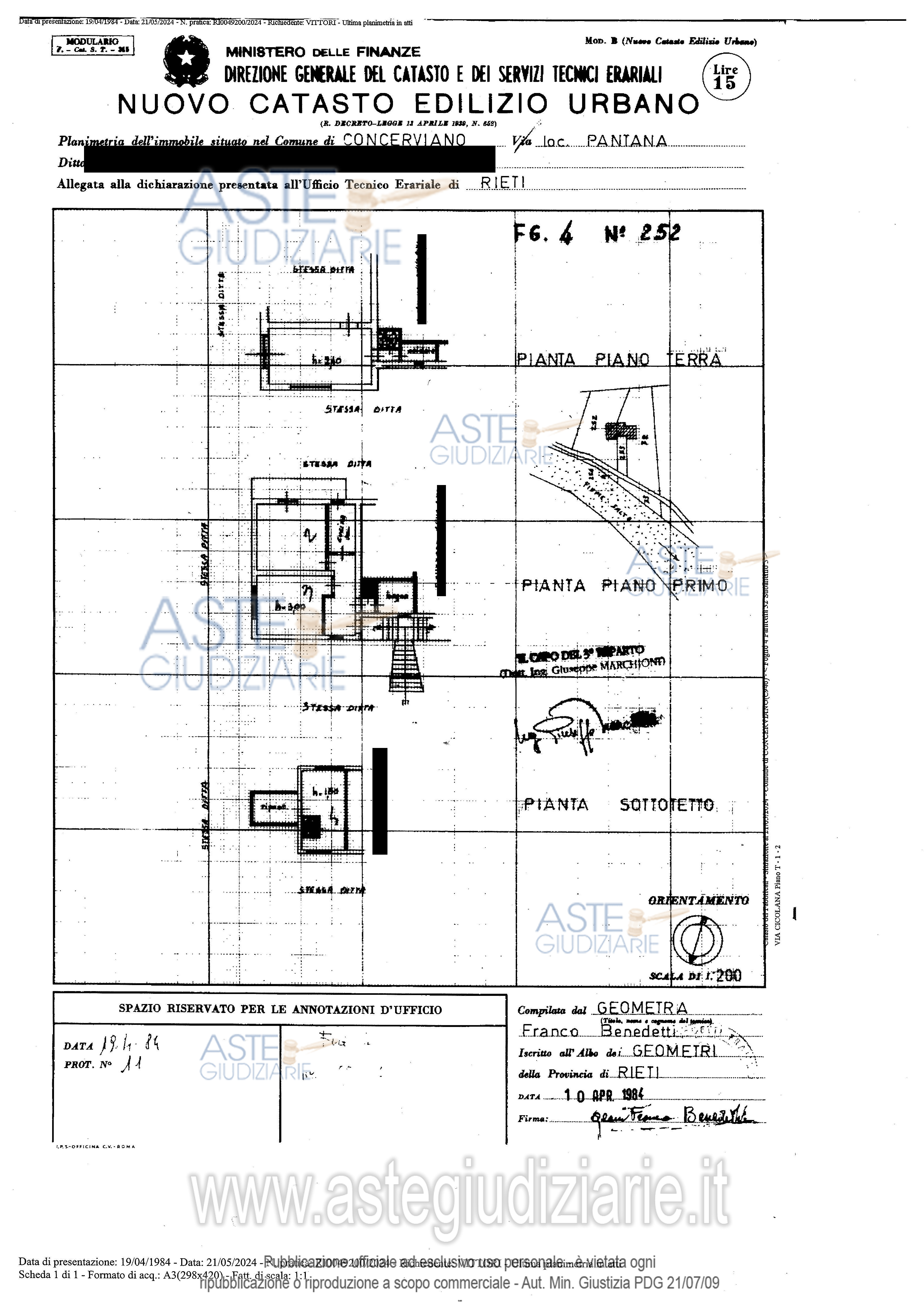 Planimetria del bene