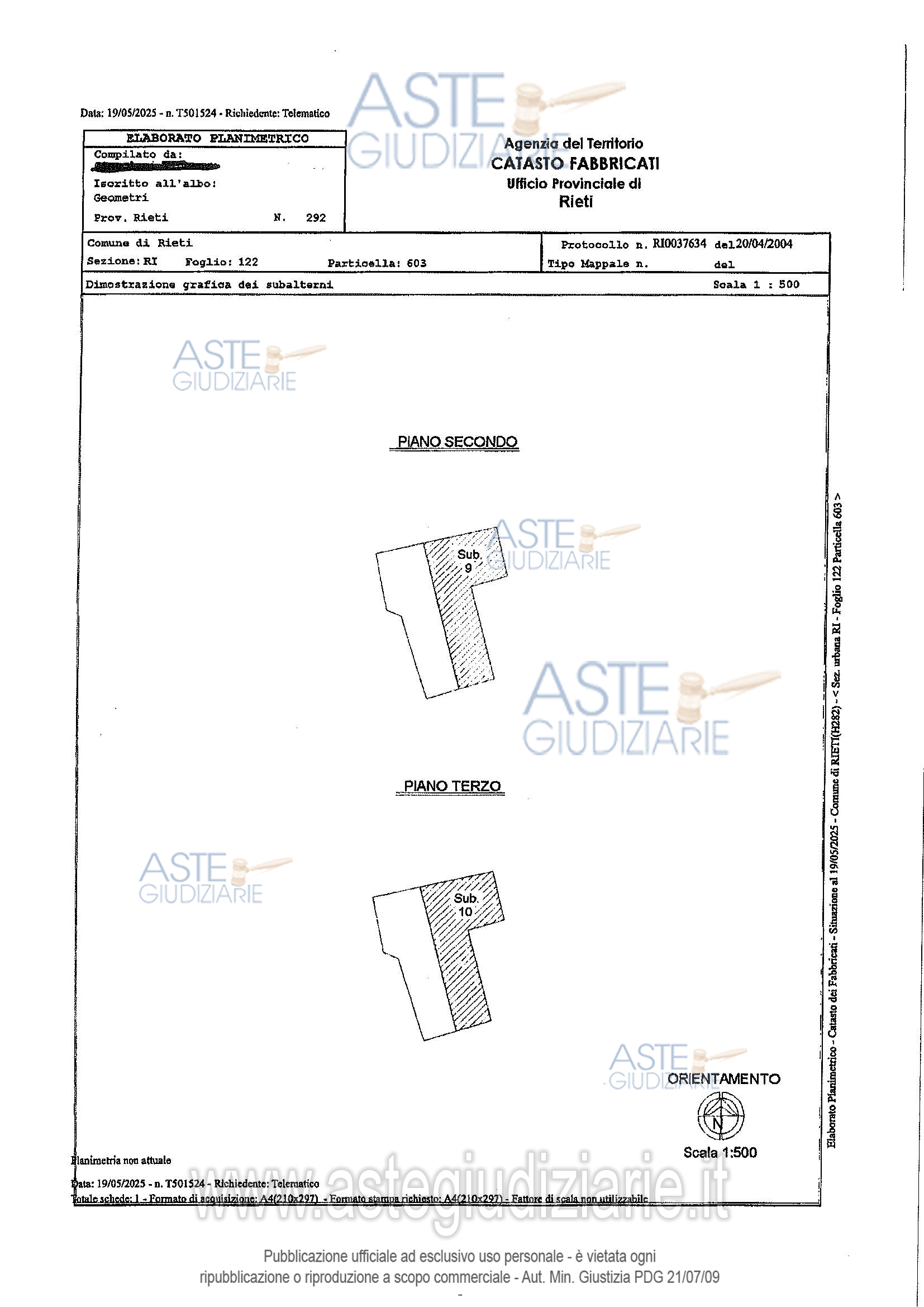 Planimetria del bene