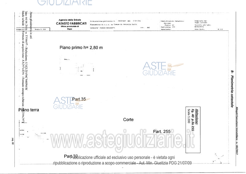 Planimetria del bene