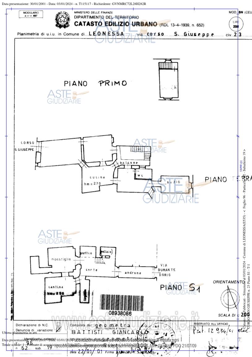 Planimetria del bene