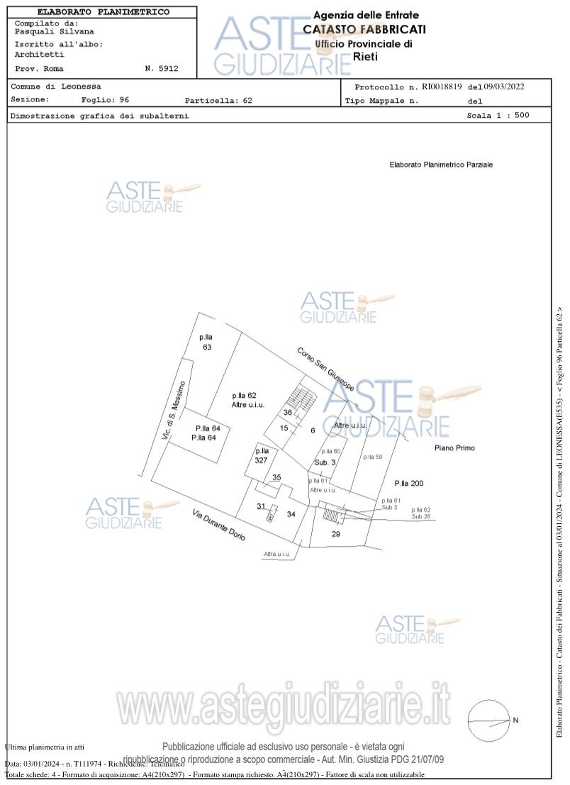 Planimetria del bene