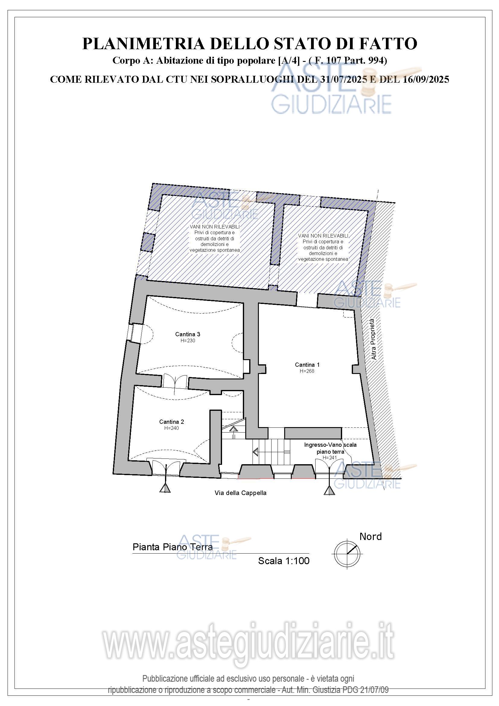 Planimetria del bene