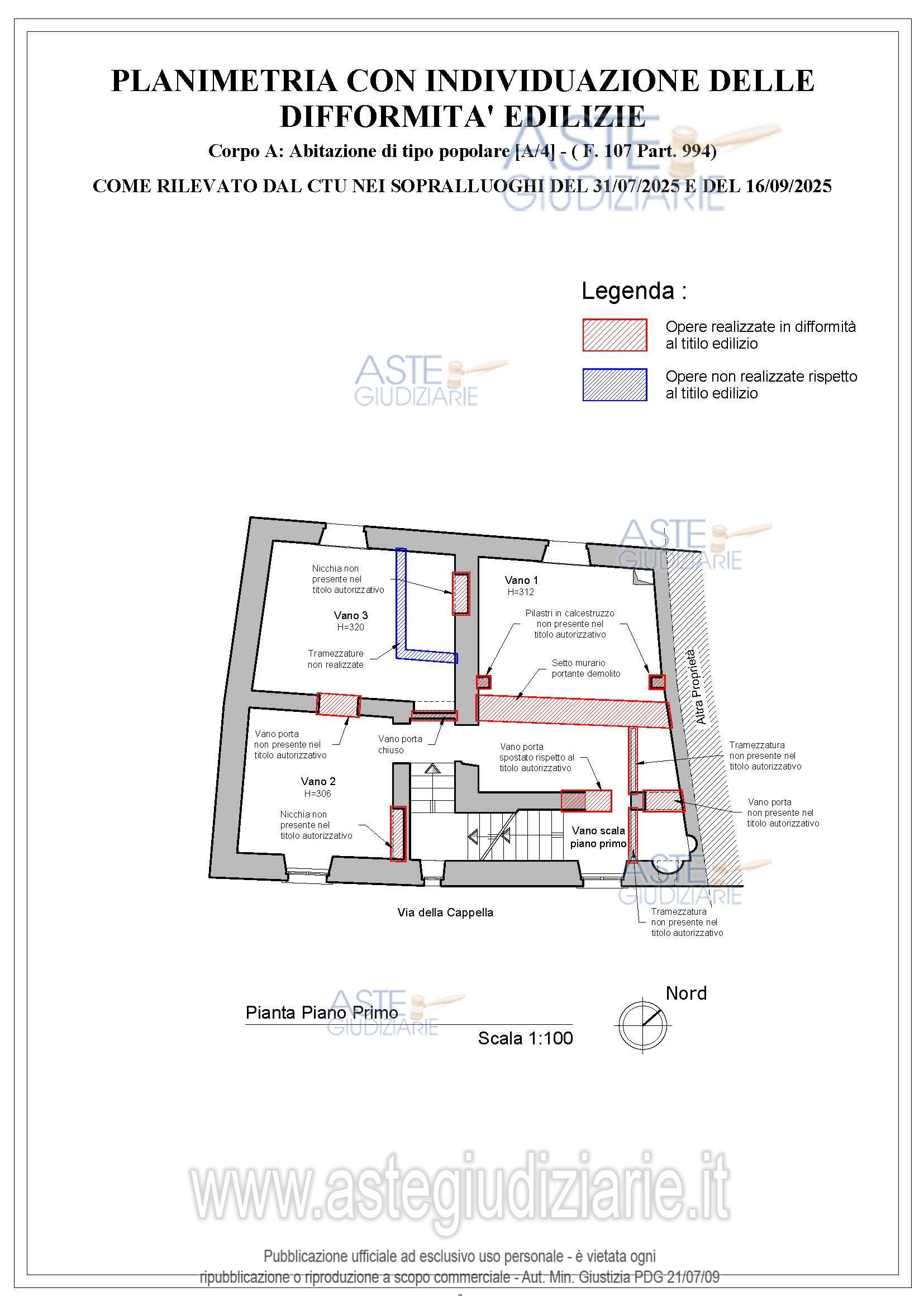 Planimetria del bene