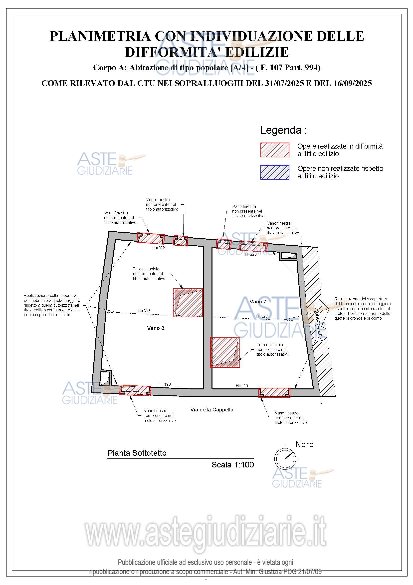 Planimetria del bene