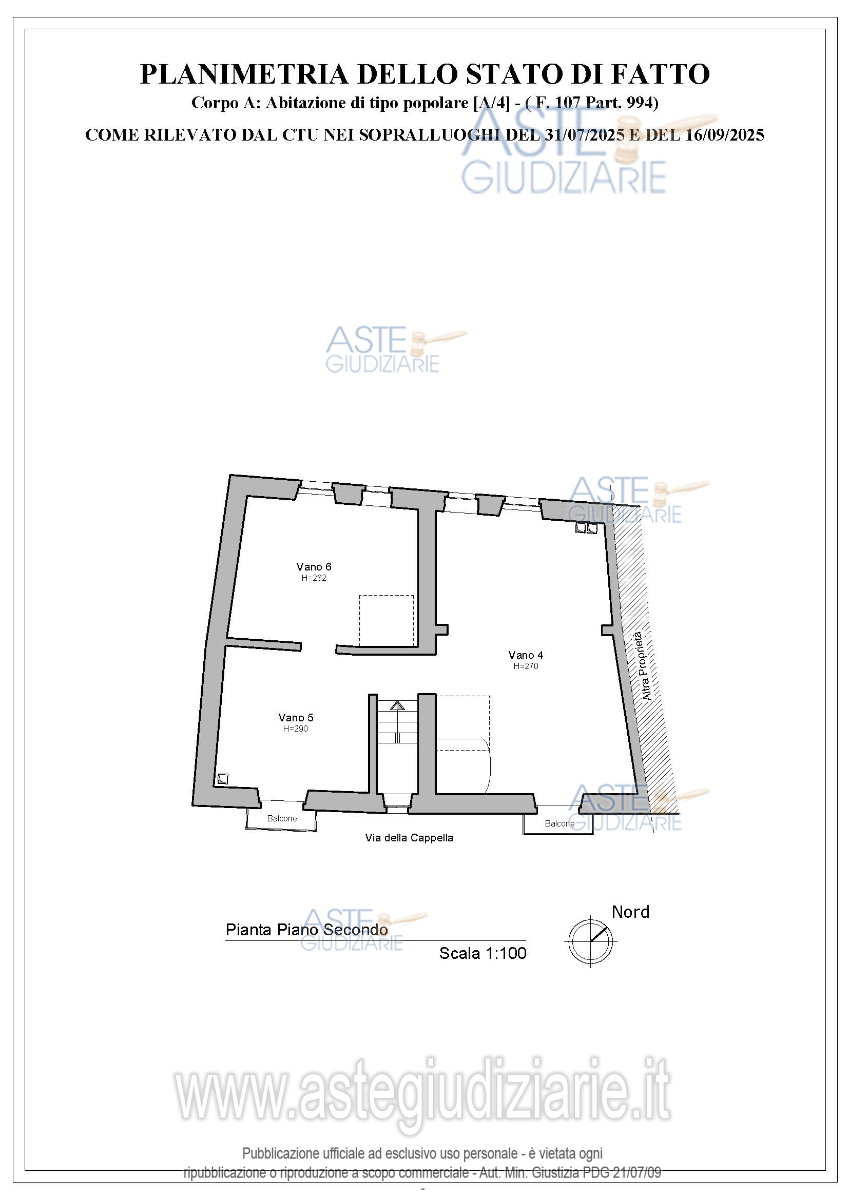 Planimetria del bene