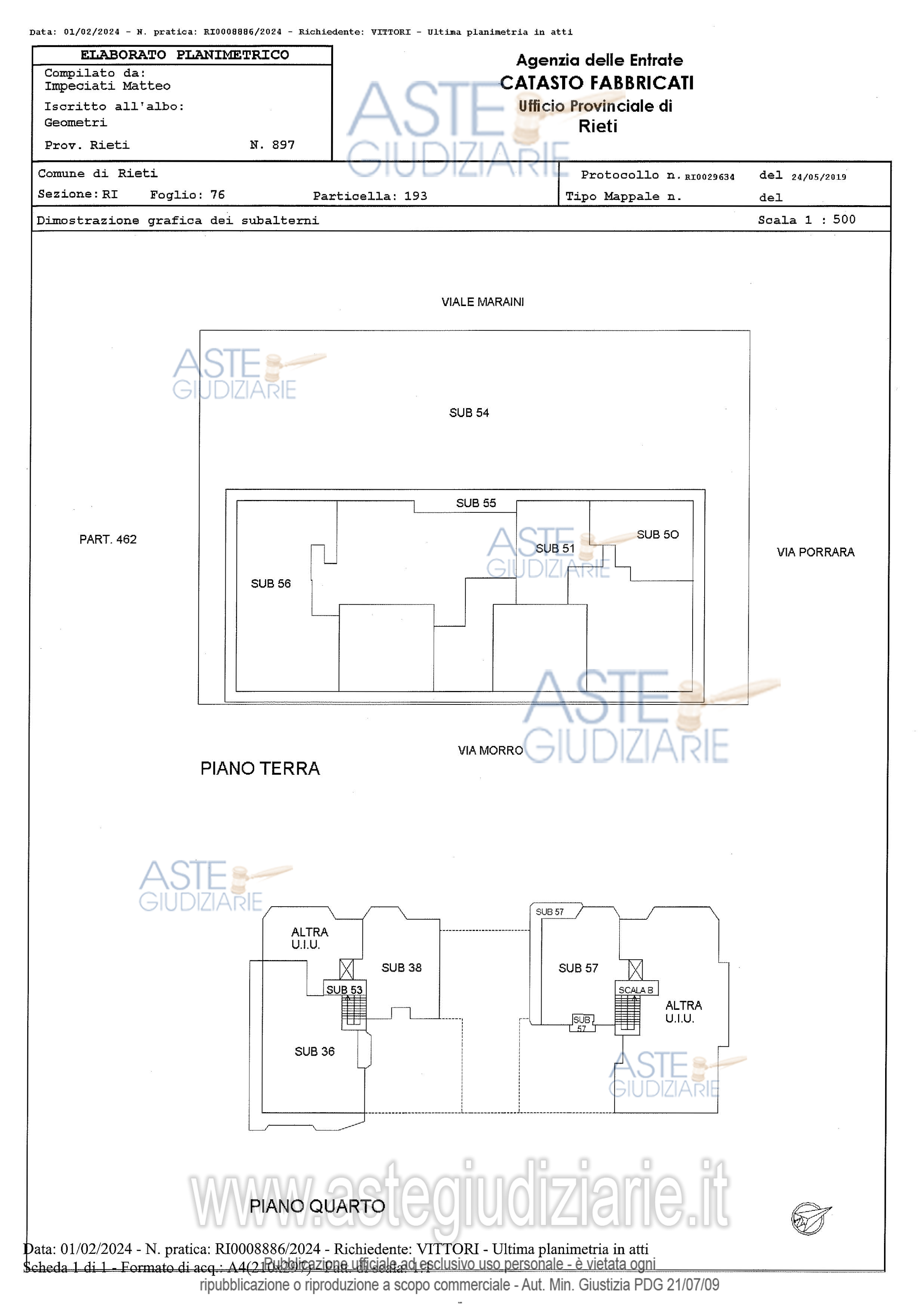 Planimetria del bene
