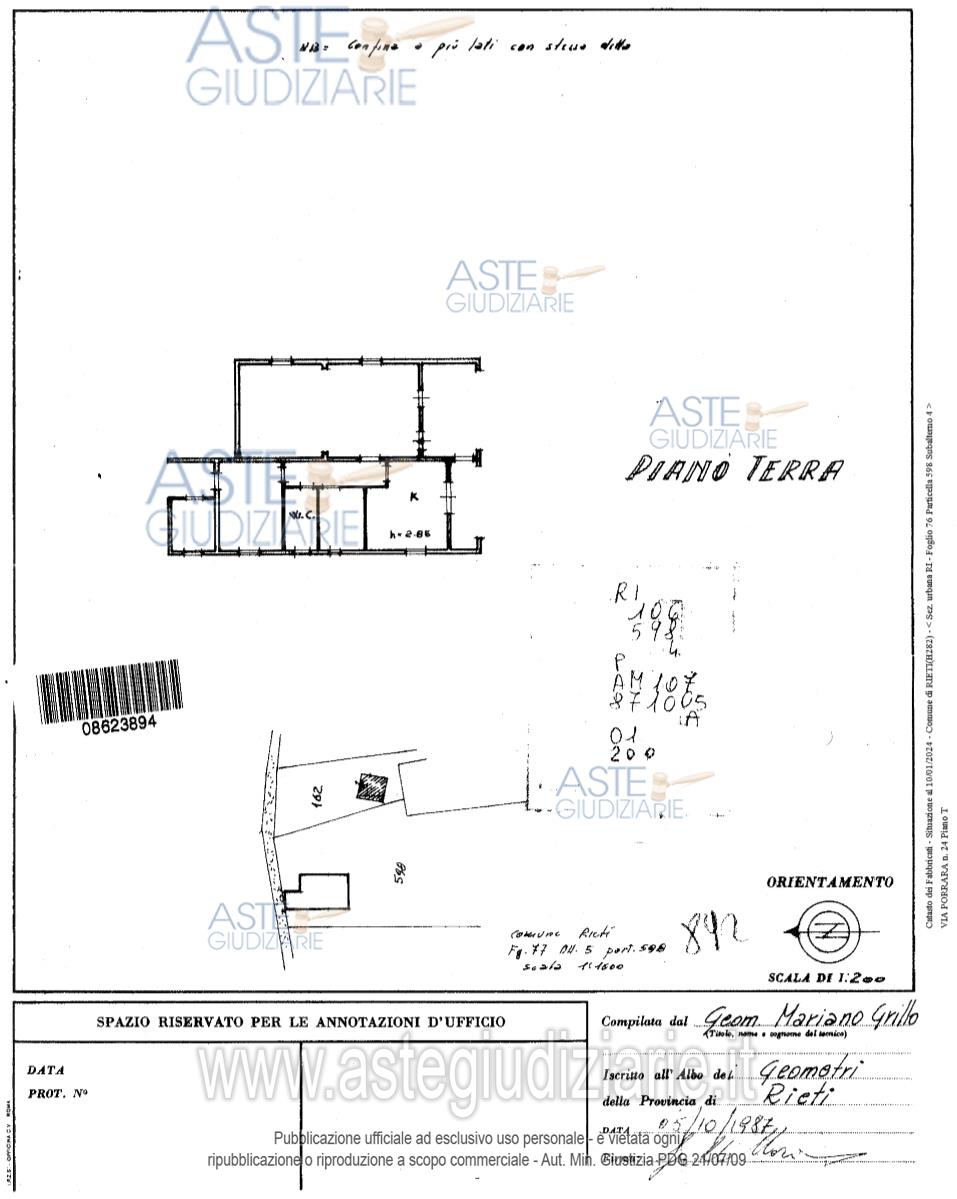 Planimetria del bene