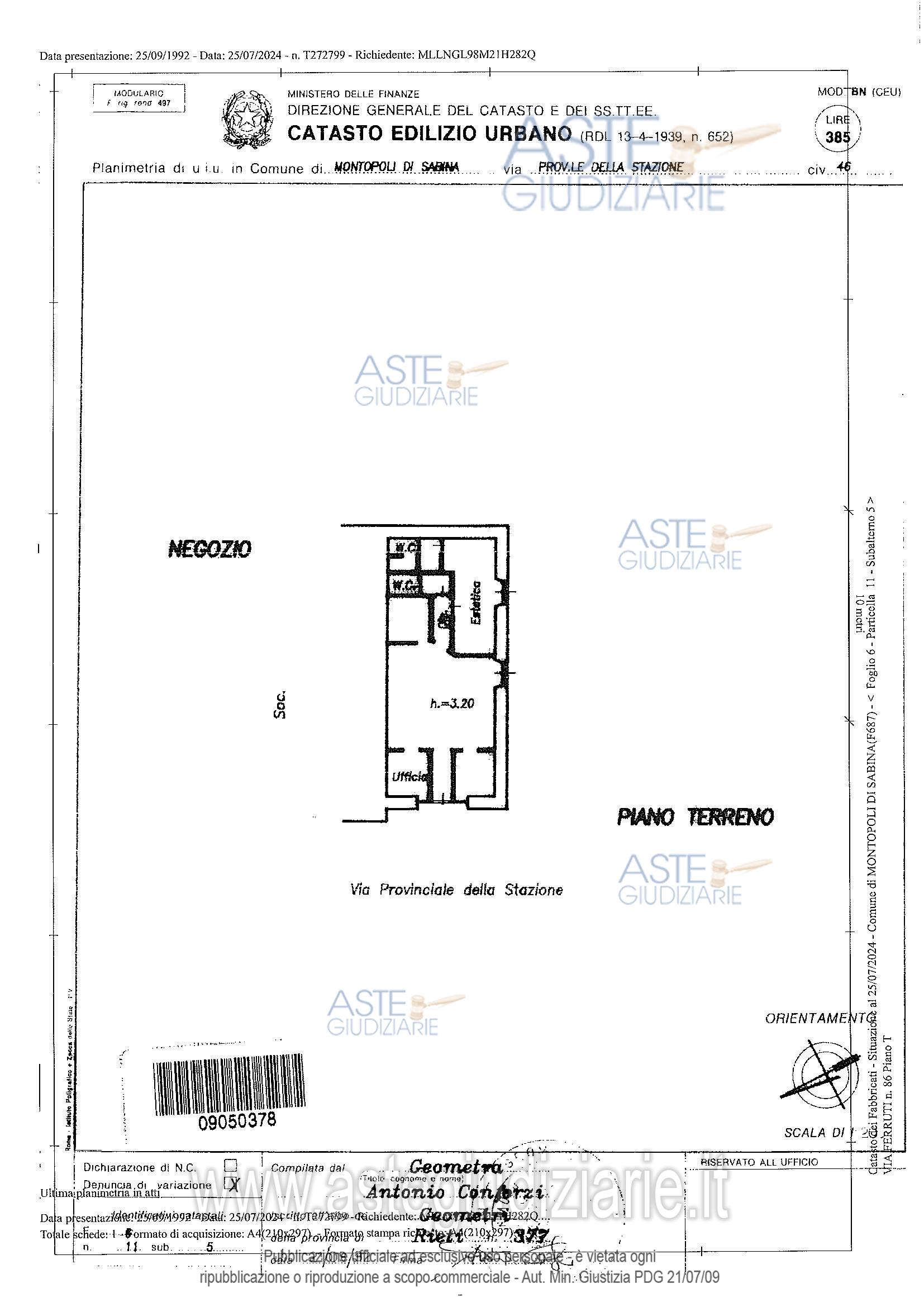 Planimetria del bene