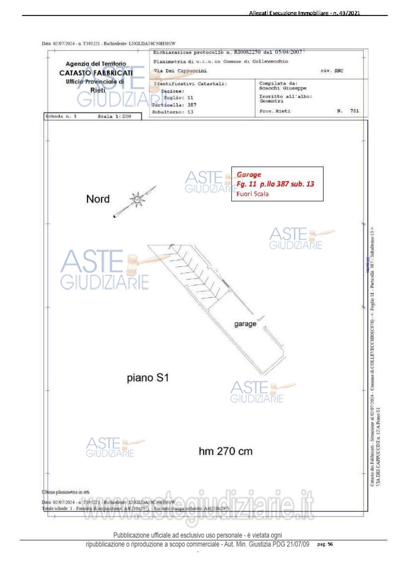 Planimetria del bene