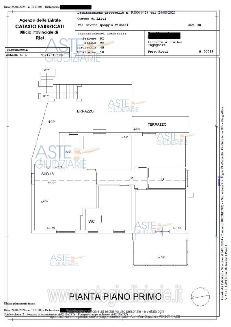 Planimetria del bene