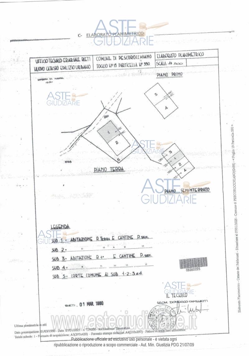 Planimetria del bene