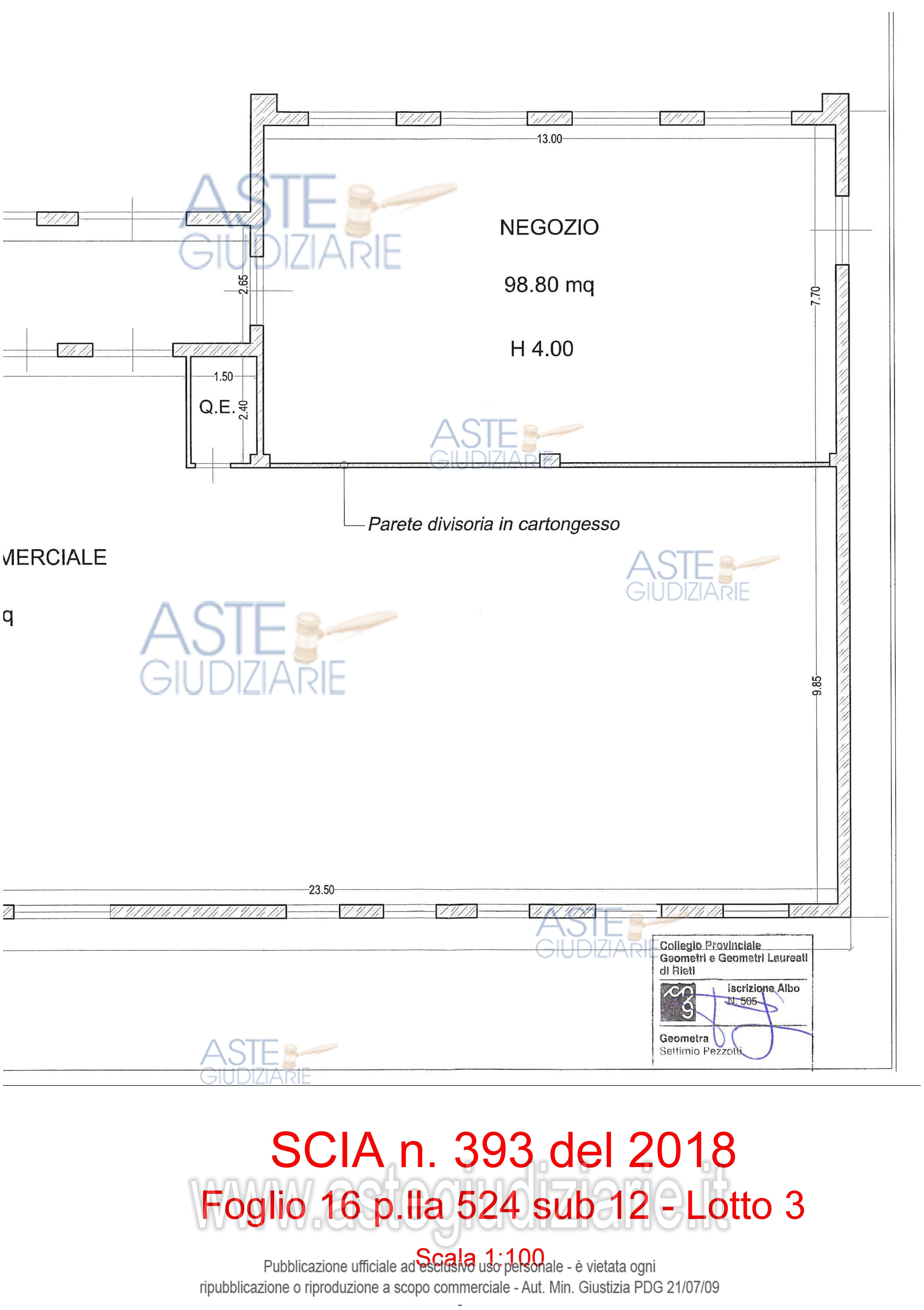 Planimetria del bene