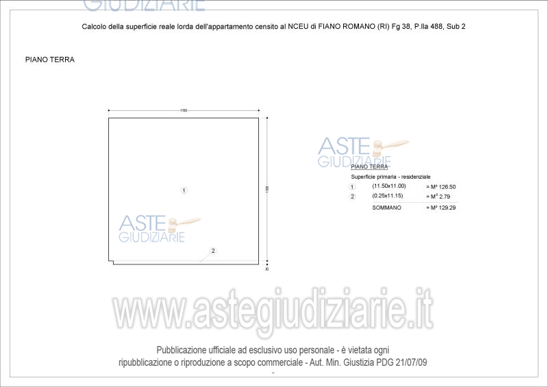Planimetria del bene