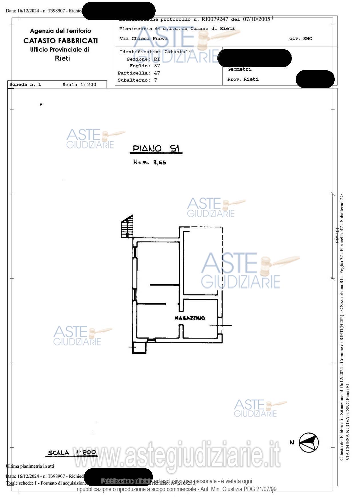 Planimetria del bene