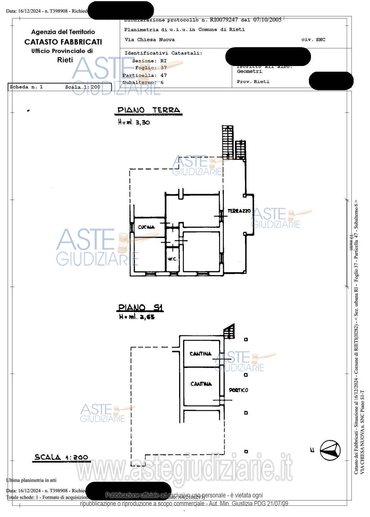 Planimetria del bene