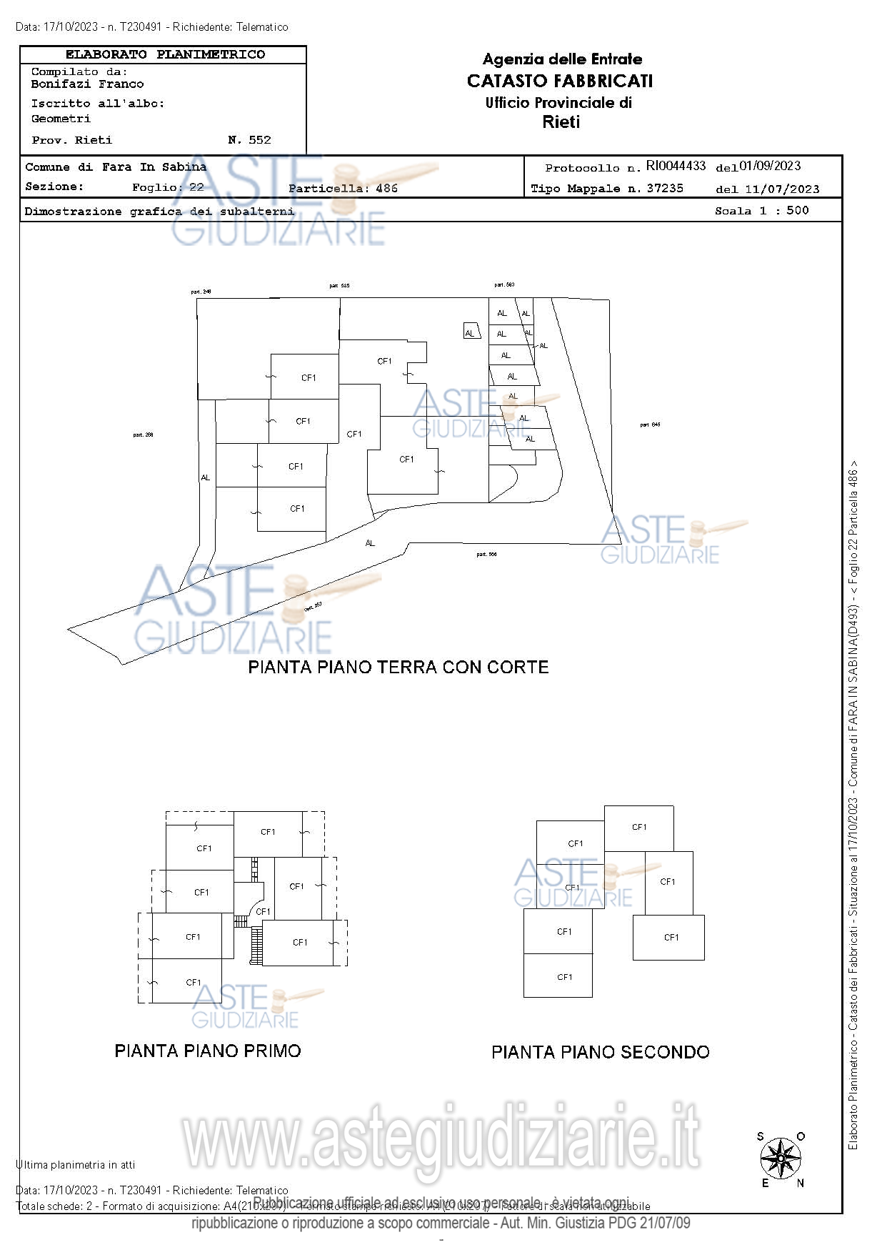 Planimetria del bene