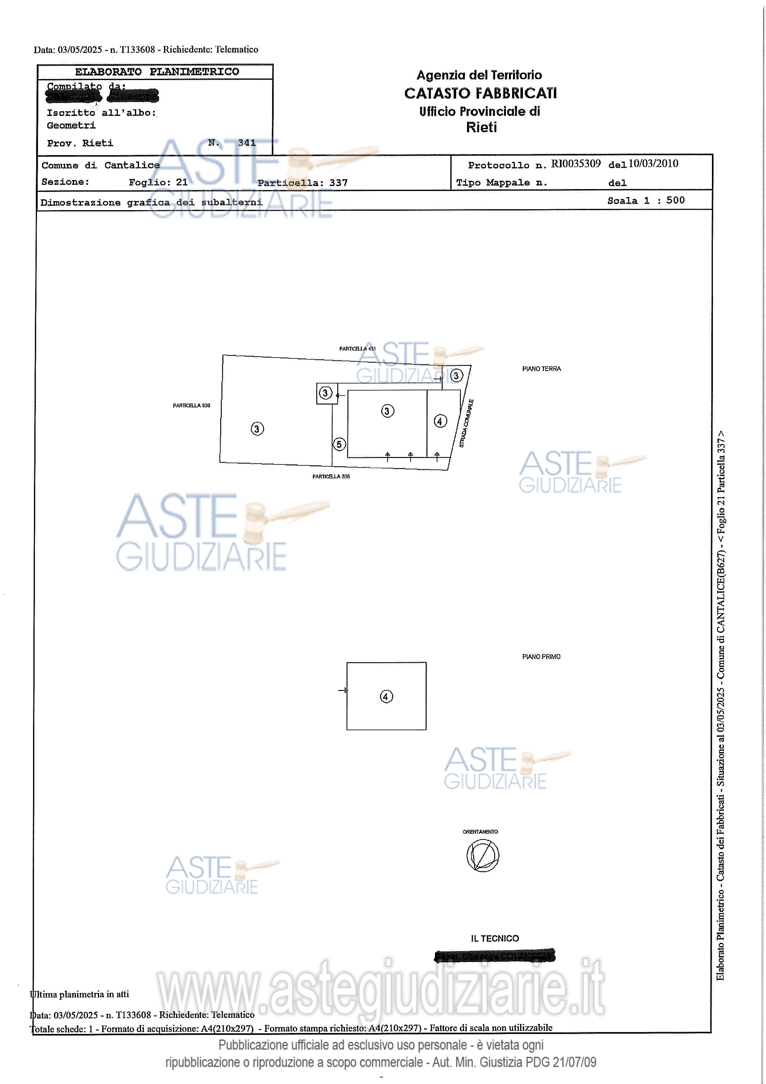 Planimetria del bene