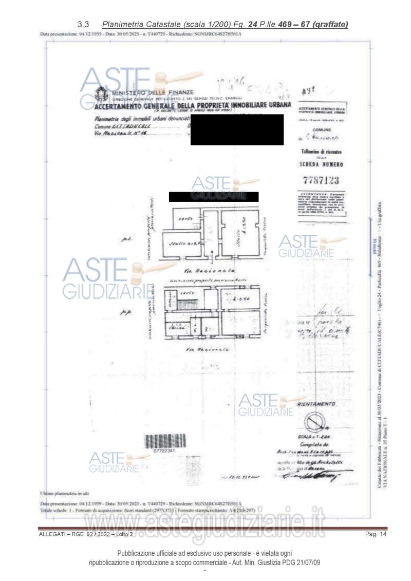 Planimetria del bene