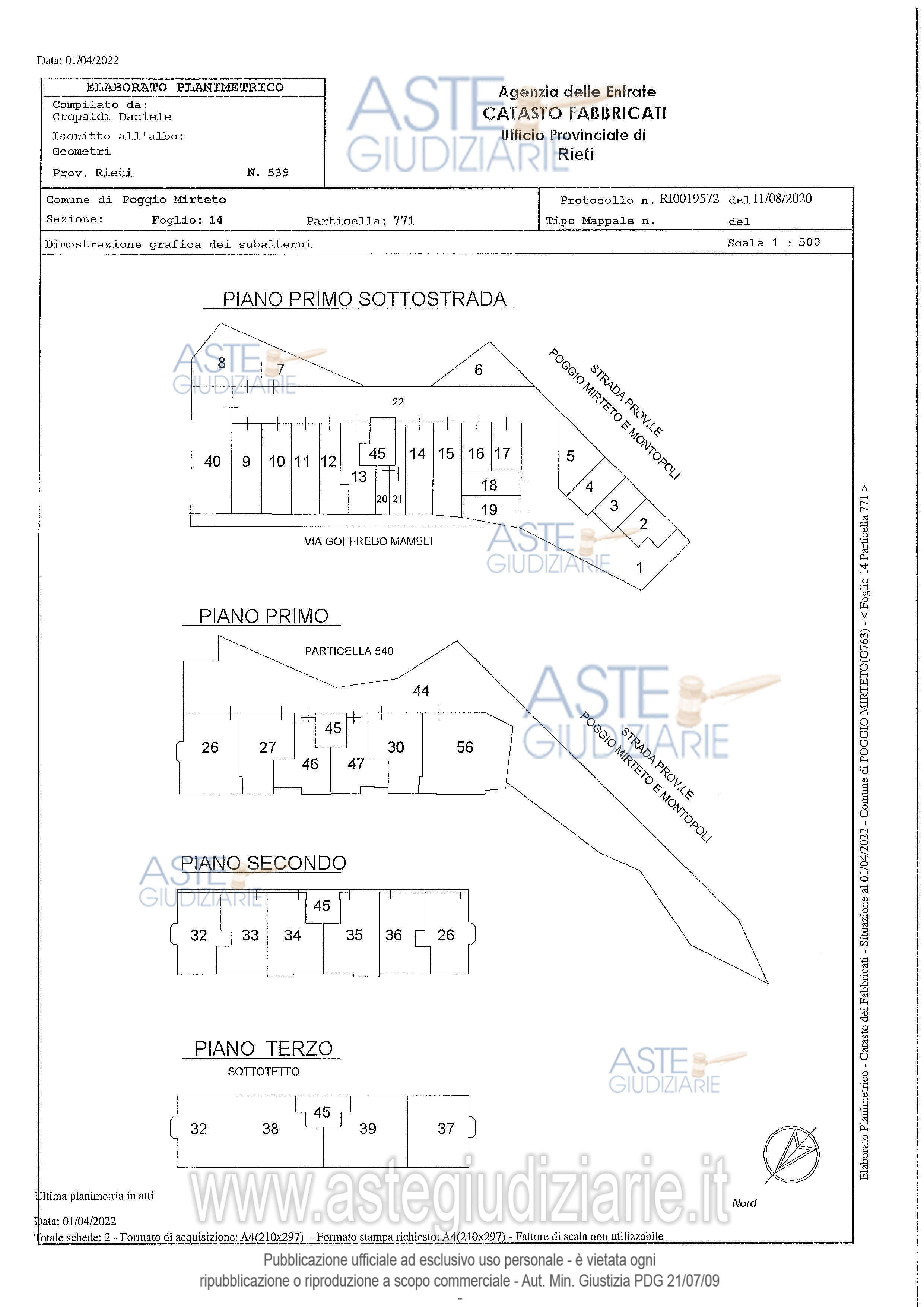 Planimetria del bene