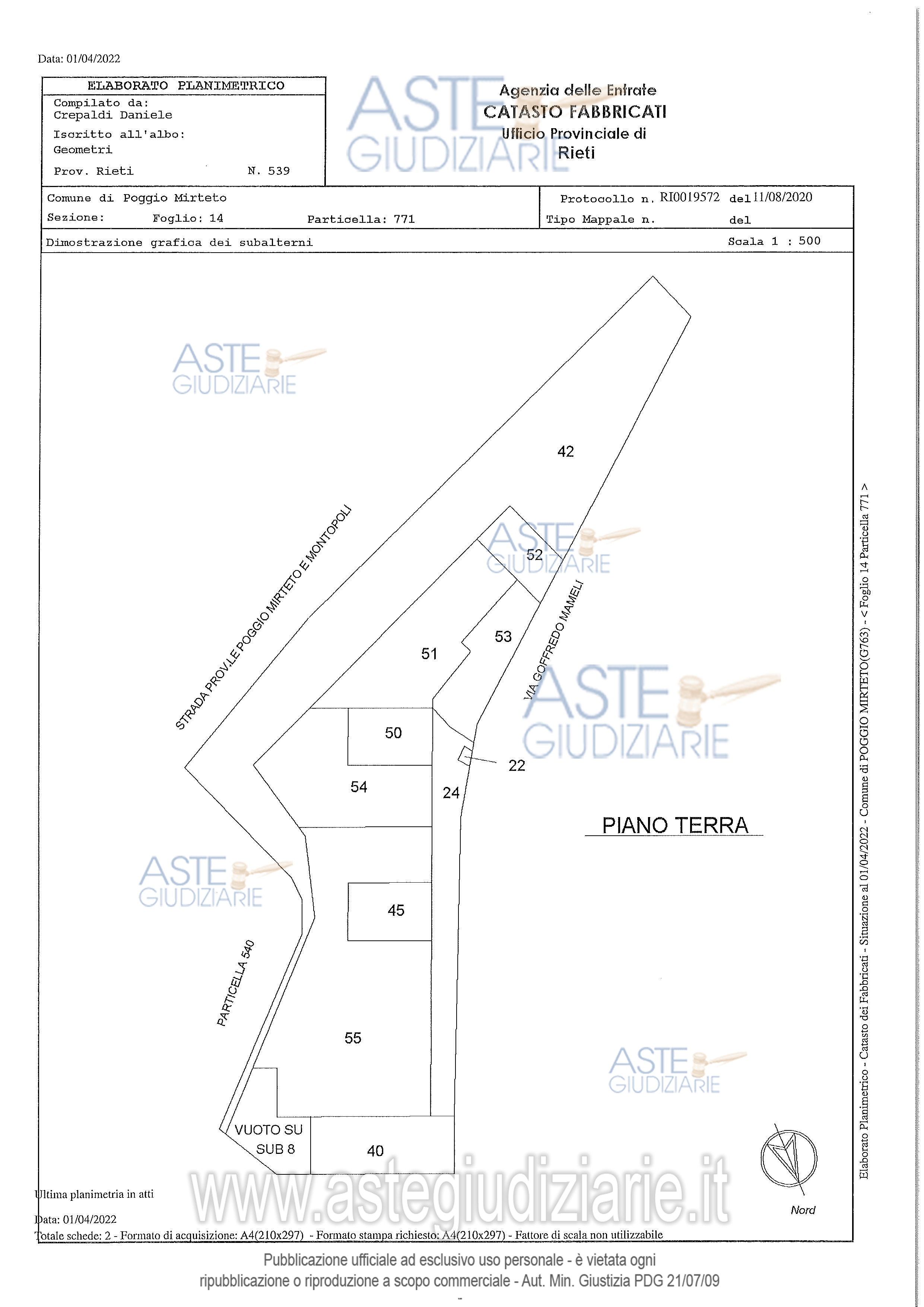 Planimetria del bene