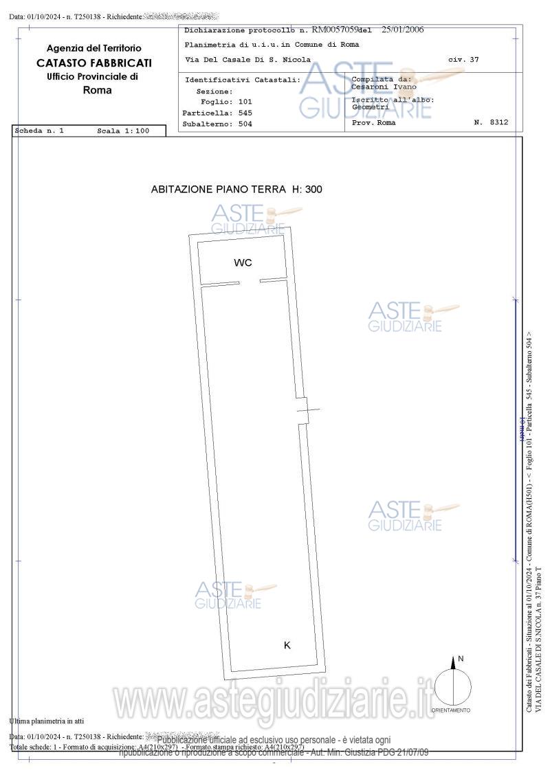 Planimetria del bene