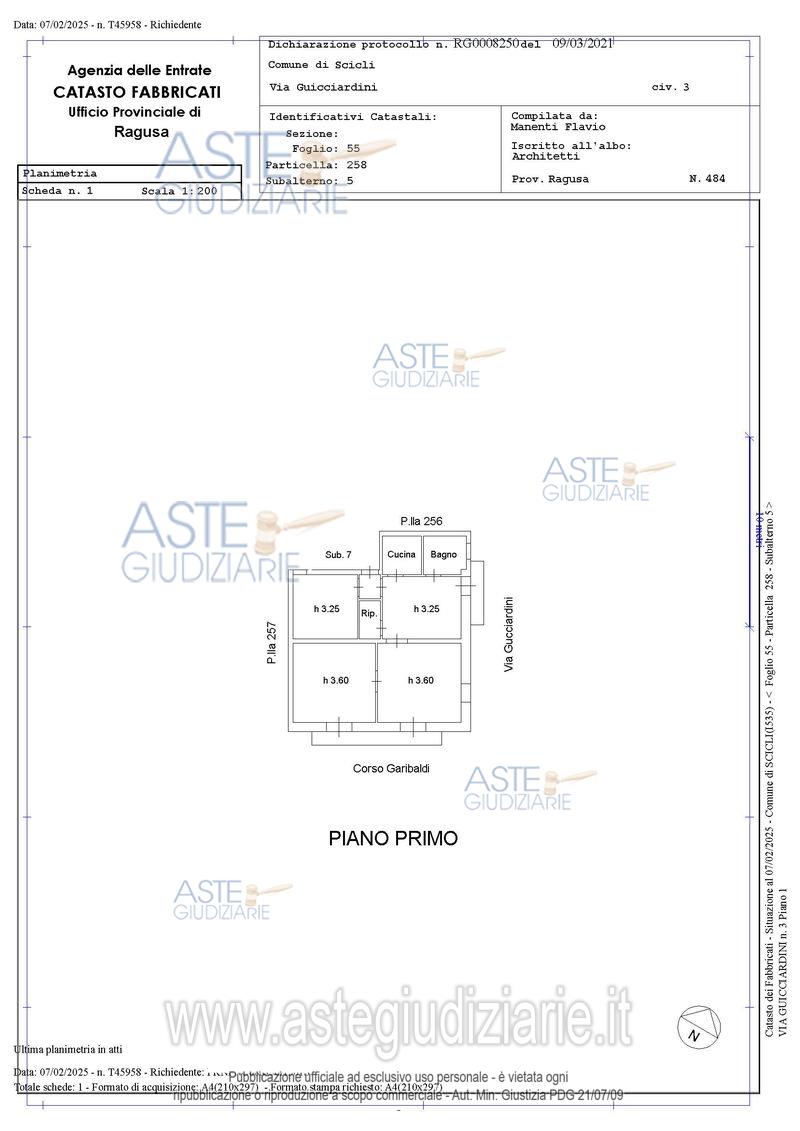 Planimetria del bene