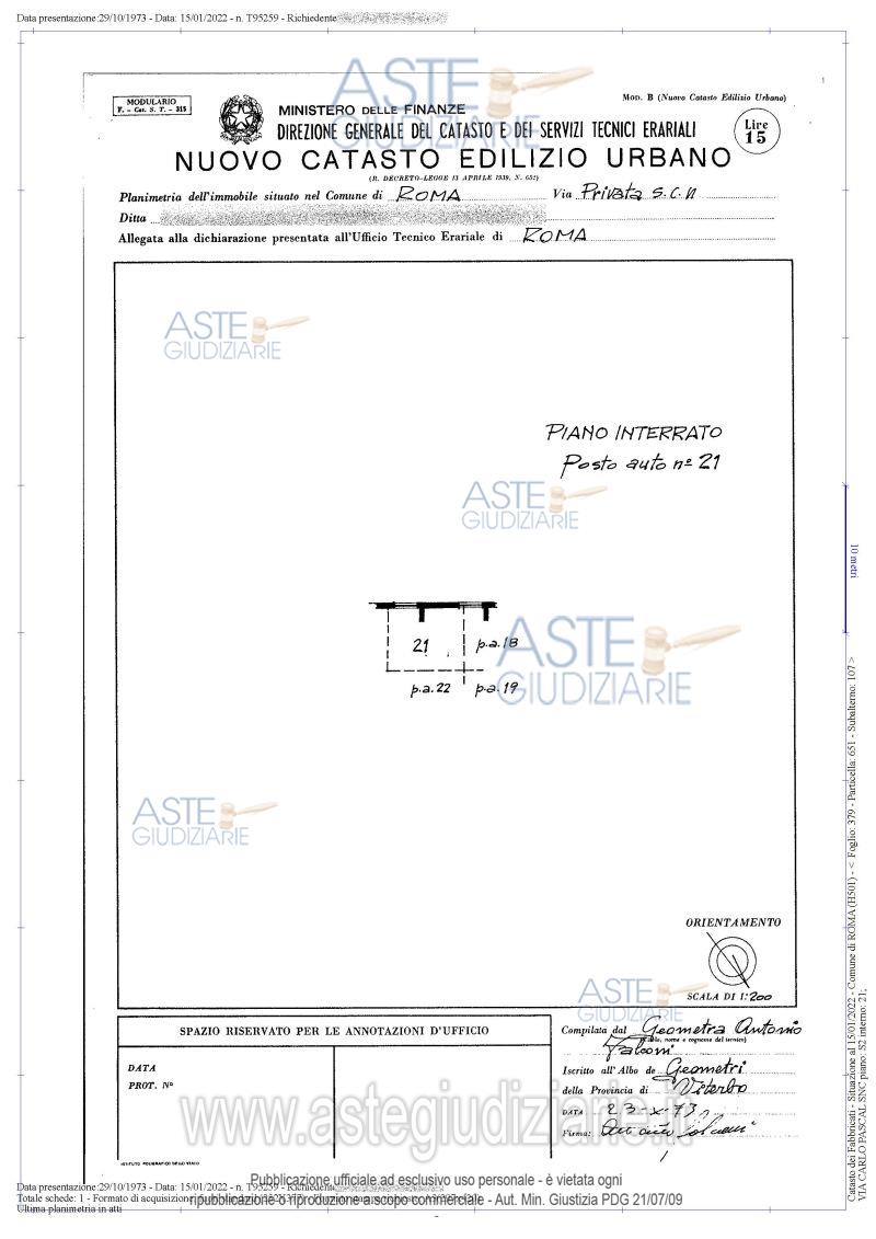 Planimetria del bene