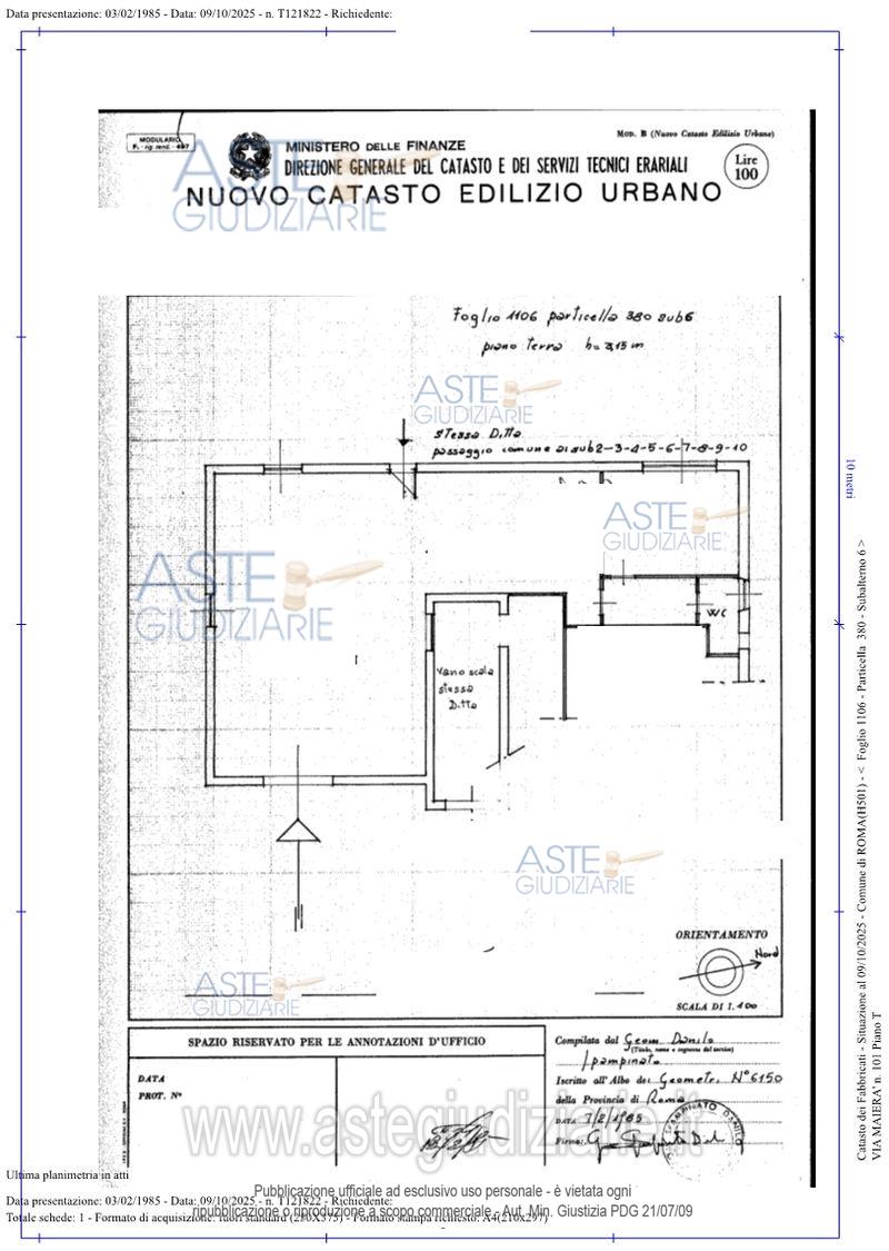 Planimetria del bene