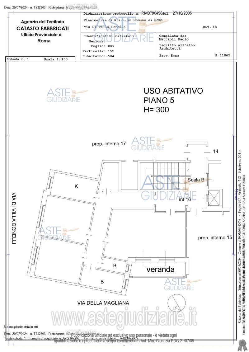 Planimetria del bene