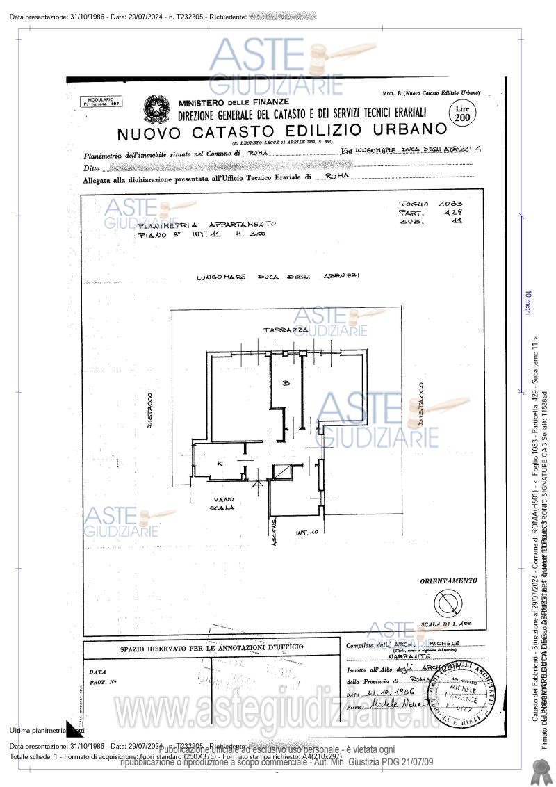 Planimetria del bene