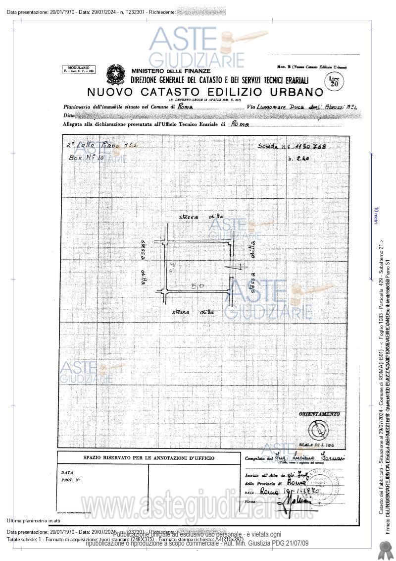 Planimetria del bene