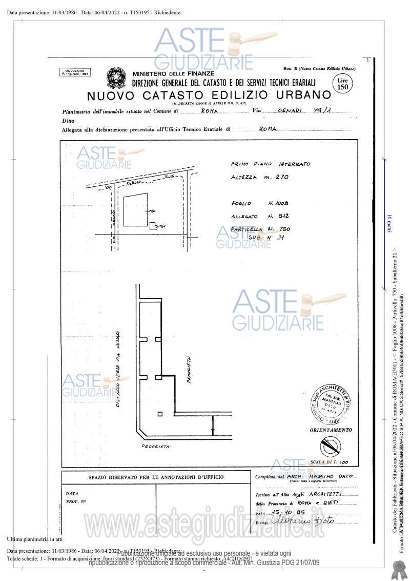Planimetria del bene