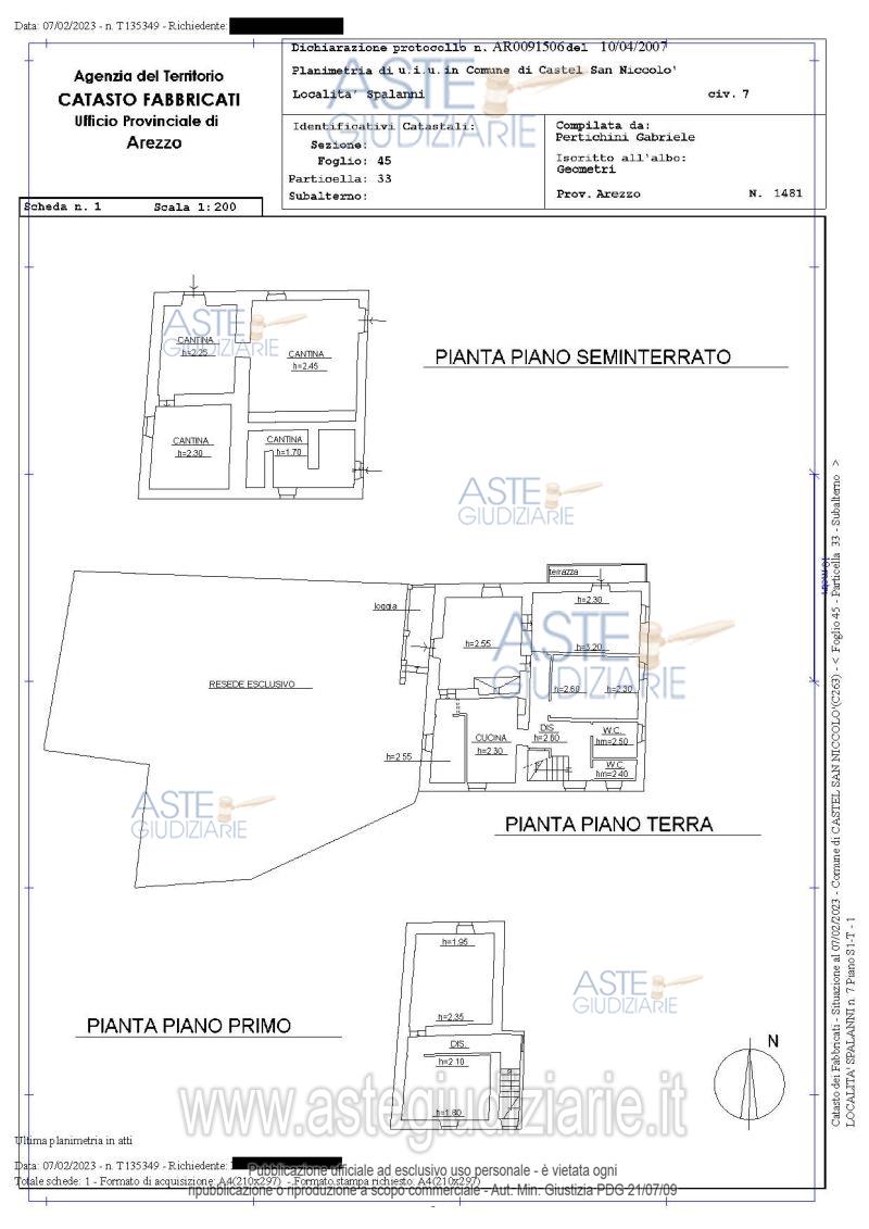 Planimetria del bene