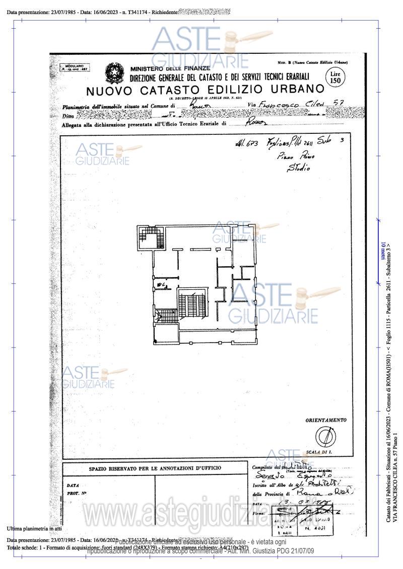 Planimetria del bene