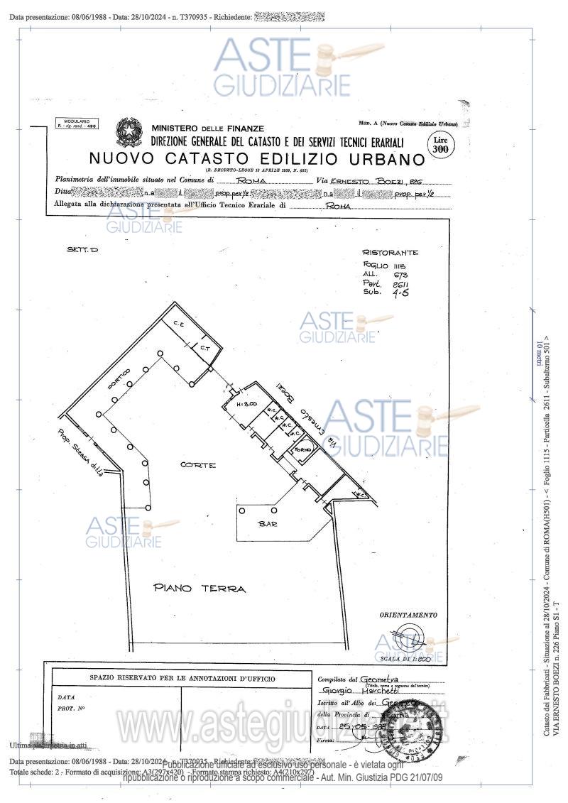 Planimetria del bene