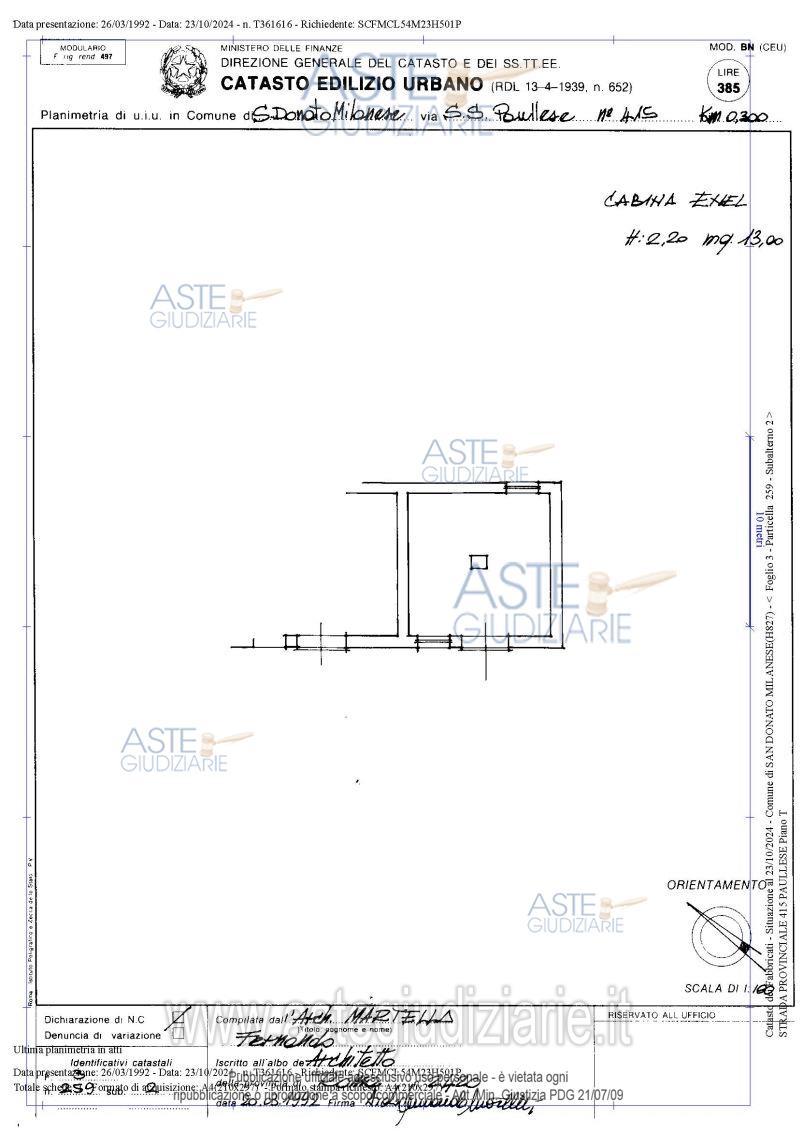 Planimetria del bene